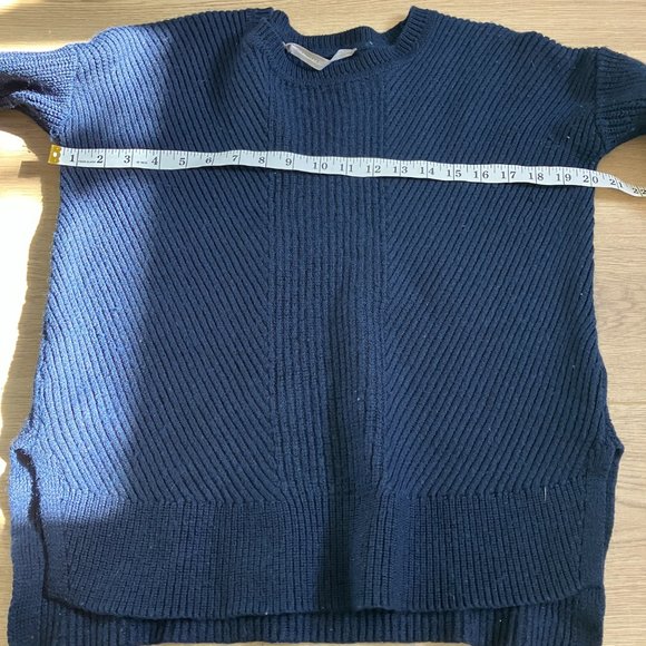 Athleta ribbed merino wool blend tunic sweater navy size small - Picture 7 of 8